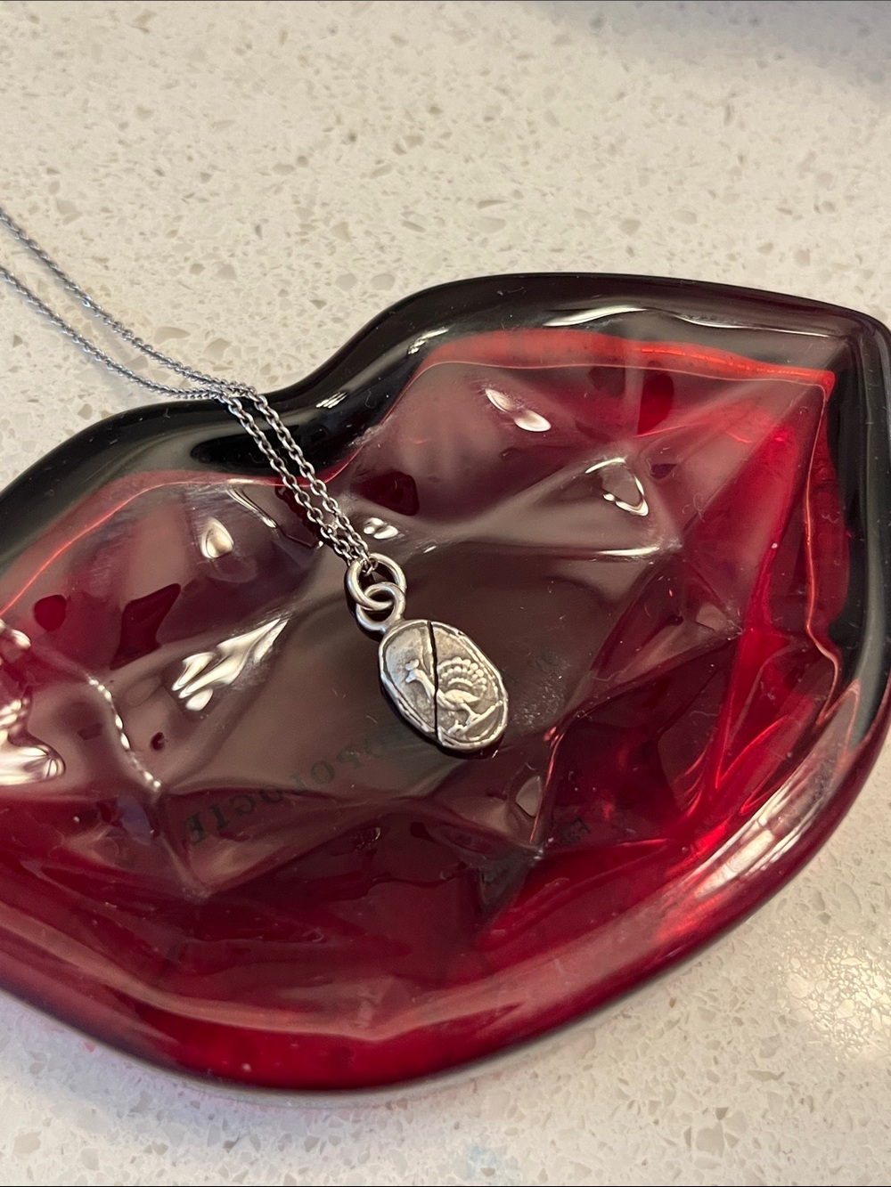 Sterling Shell Pendant Necklace in Silver